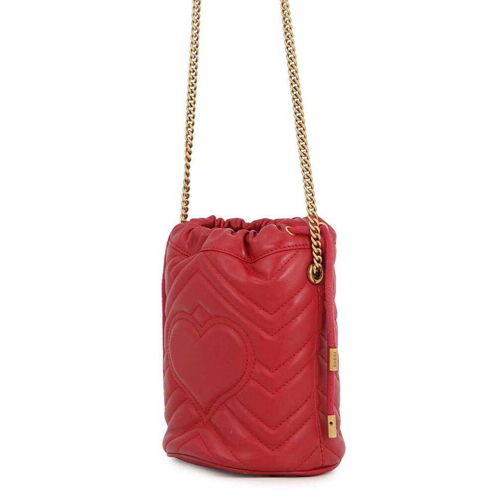 GUCCI Red GG Marmont Shoulder Bag - Picture 2 of 16